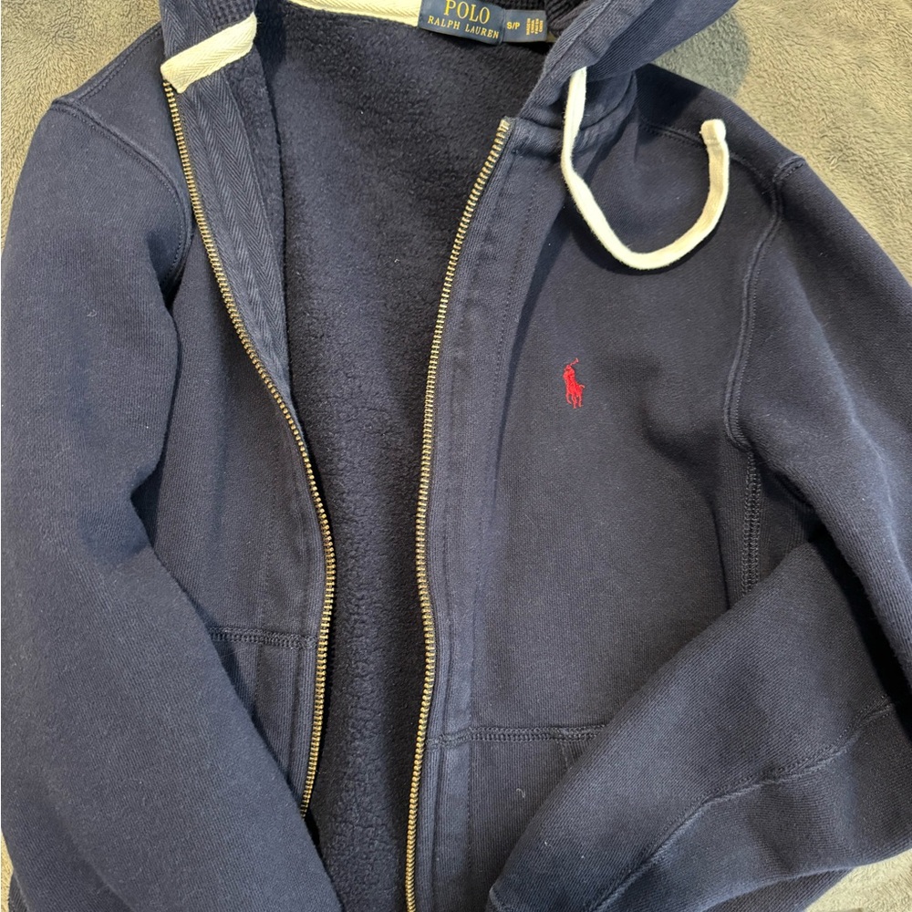 Polo by Ralph Lauren Blue and Red Zip-Up Hoodie